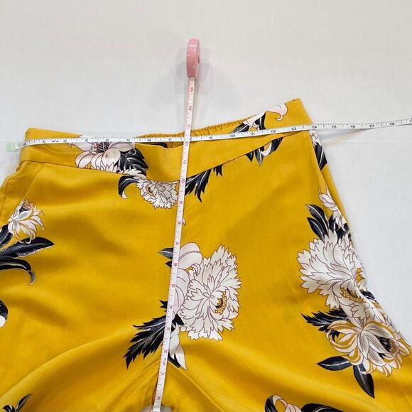 LOFT Yellow, Navy, Tropical, Floral Wide Leg Cropped Pull On Pants/Trousers SP - Picture 8 of 12